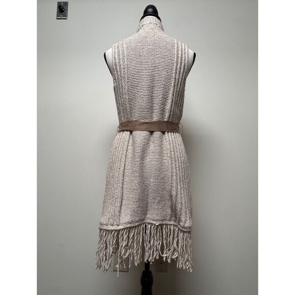 NWT - CHICO'S Fringe Fran Sleeveless Sweater Neutral, Sz 2 (L) - Picture 3 of 8